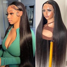 13x6 Lace Front Wigs Human Hair 180 Density HD Transparent Straight Lace Front