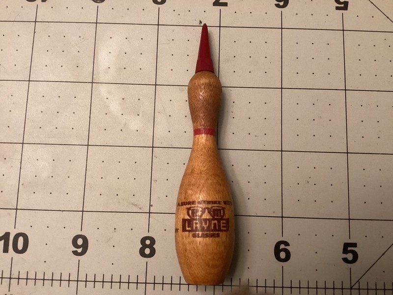 Vintage Wooden Bowling Pin Mechanical Pencil Circa 1940's Layne Glasses-Optician