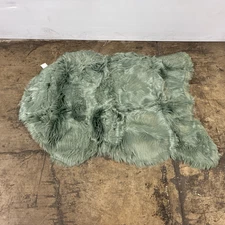 Fluffy Throw Area Rug Green (D-16)
