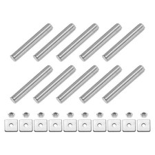 10Pcs Fully Threaded Rod, M5 x 30mm 304 Stainless Steel with Nuts Washers