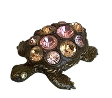 JAY STRONGWATER SMALL JEWELED ENAMEL pastel TURTLE TRINKET RING PILL  BOX