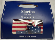 Martha Stewart American Flag Patriotic Bowl Filler 12 RED WHITE BLUE NIB