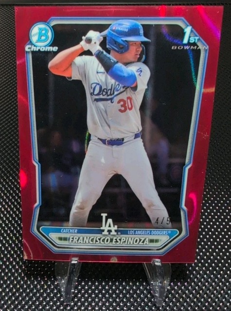 2026 Bowman Francisco Espinoza Chrome Red Lava Refractor 1st #4/5 Dodgers