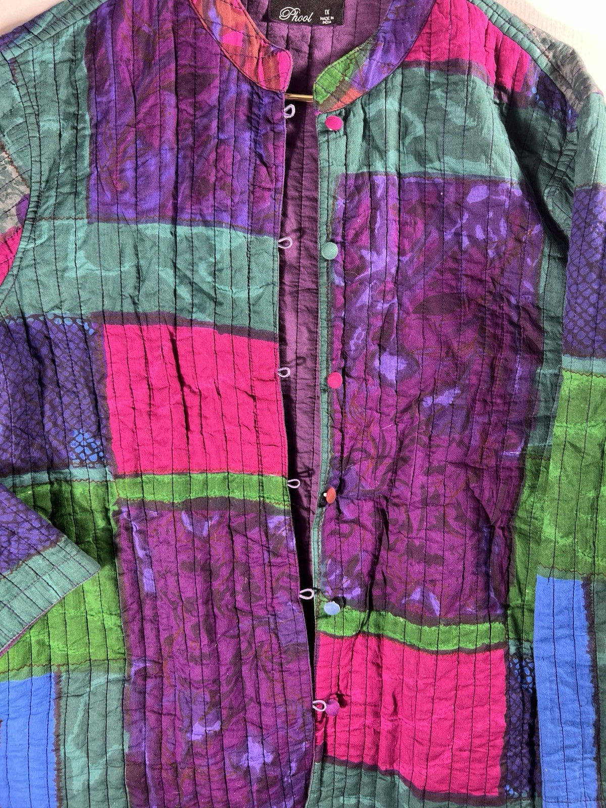 Vintage Patchwork Reversible Jacket Coat Colorblo… - image 3