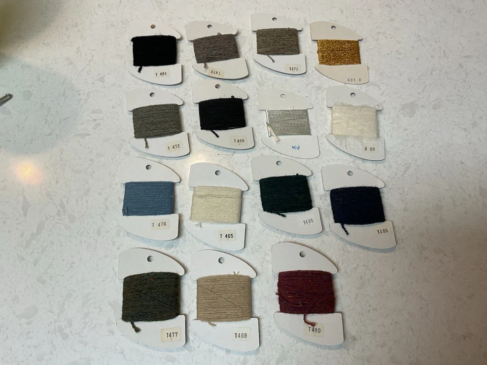 Needlepoint Embroidery Thread Twedie 18 Lot of 16 Wool Cross Stitch Variety Col - Image 2 of 2