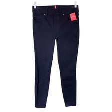 NWT Spanx High Rise Ankle Crop Skinny Pull On Jeans Back Pockets XL Clean Black