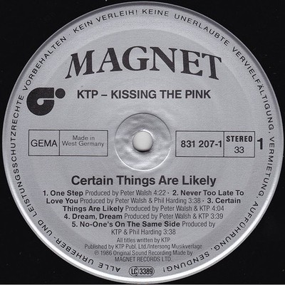 Kissing The Pink - Certain Things Are Likely (Vinyl LP - 1986 - DE - Original)