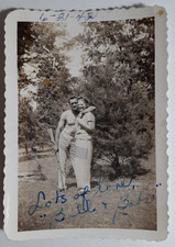 US GI's Last Photo as Civilian, Holding Rifle  Lady: WWII-era 1940's Snapshot