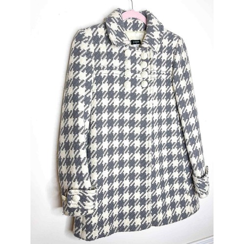 Wool Houndstooth Coat 