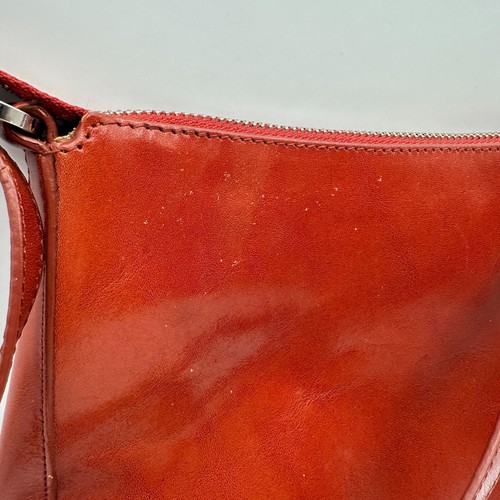 Vtg Monsac Original Crossbody Bag Burnt Red Leather Classic Minimalist Top Zip - Picture 4 of 10
