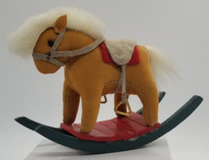 Fabric Horse Rocking Figurine Toy 4" tall