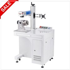 OMTech™️ 50W 12x12 Cabinet Fiber Laser Metal Marker Engraver with Rotary Axis