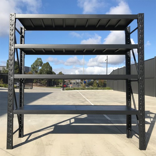 1.5M Length Matte Black Heavy Duty Warehouse Racks Storage Shelves Garage Shelf - Picture 3 of 22