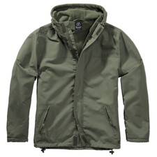 Image of Brandit Windbreaker Front Zip Mens Polyester Water Repellent Lightweight Olive