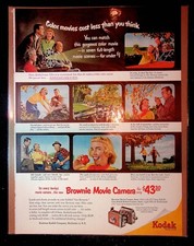 1950s Eastman Kodak Brownie Movie Camera Family Scenes Photo Vintage Print Ad