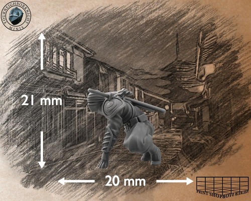 Ninja Special Unit Miniature Set Bushido for Ttrpgs Like D & 5e Pathfinder 32mm - Bild 10 von 16