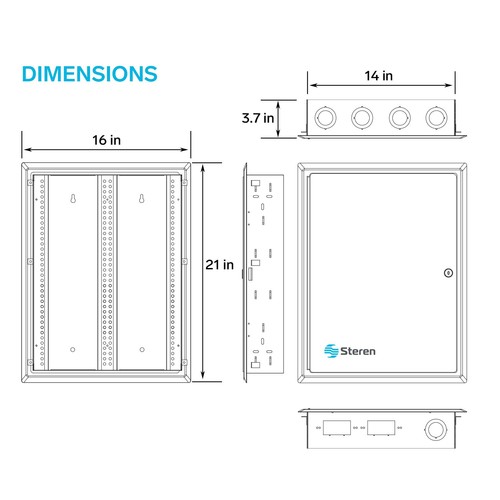 FastHome 19in In-Wall Structured Wiring Media Flush Mount Enclosure - Afbeelding 3 van 6