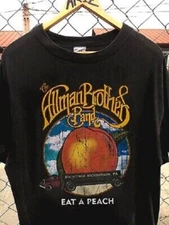 Vintage The Allman Brothers Band Eat a Peach T shirt Black TE550
