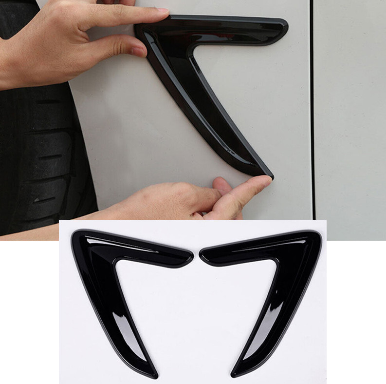 2pcs Black Car Side Fender Air Flow Vent Decor Cover Trim Accessories For BMW*