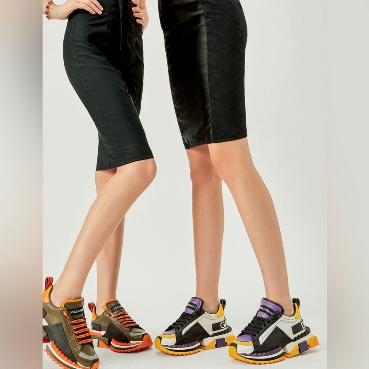 DOLCE & GABBANA Super Queen Multicolor Leather Sneakers | eBay