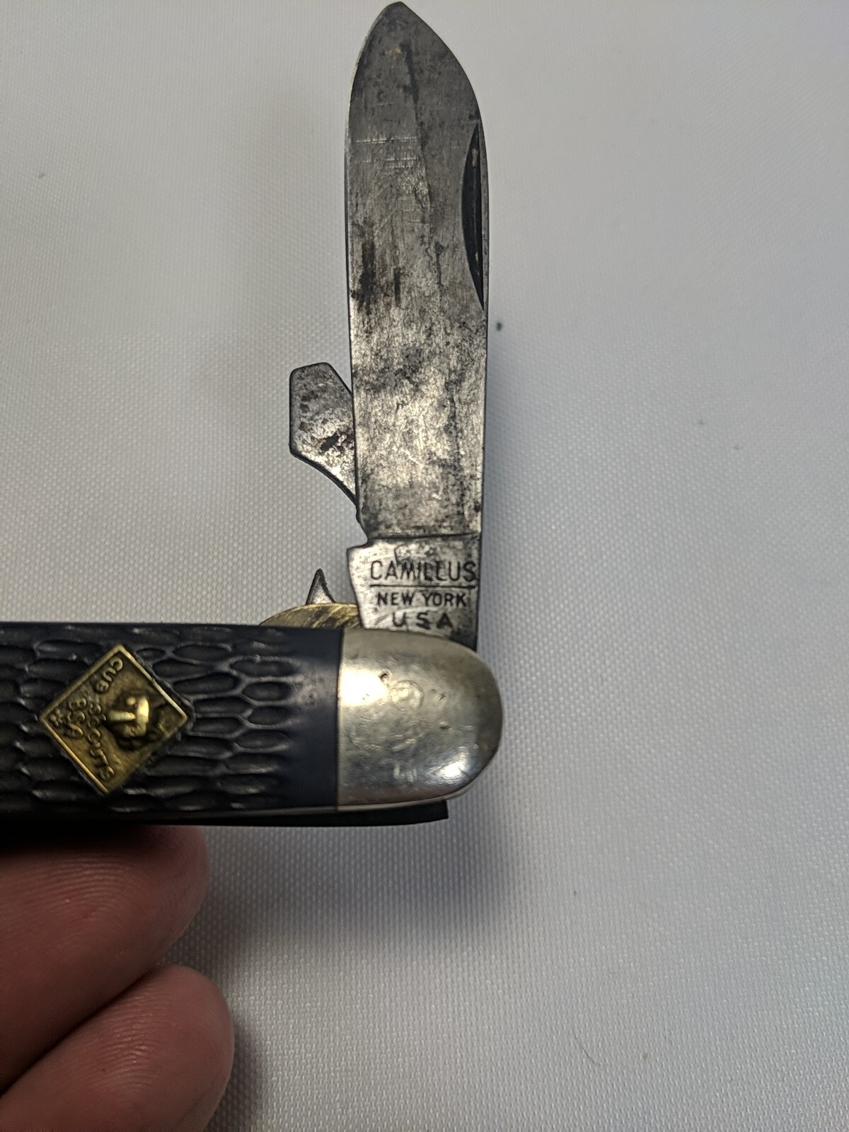 VTG Cub Scout BSA Pocket Knife Camillus New York USA Boy Scout Wolf NAvy Blue eBay