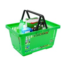 12PCS 28L Mesh Shopping Baskets with Handles Plastic Shopping Basket Portable