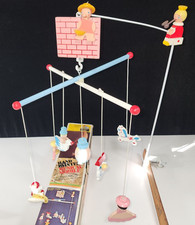 Musical Mobile Mother Goose Hand Painted Originals by IRMI 131-815. Vintage