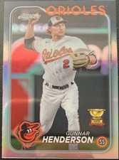2024 TOPPS CHROME GUNNAR HENDERSON #36 ORIOLES GOLD CUP BASE CHROME REFRACTOR