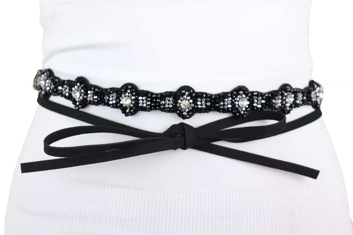Black skinny waist belt 2025