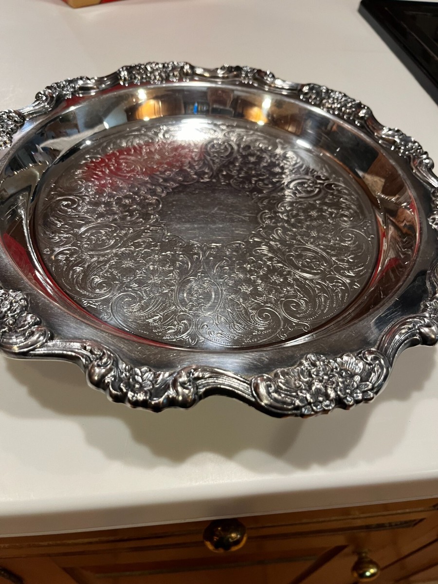 VTG Lancaster Rose EPCA Silverplate By Poole 430 Patterned TRAY 3
