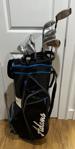 Adams Driver Wood Hybrids Irons R Flex Putter Cart Bag Complete Golf Club Set - Picture 18 of 19