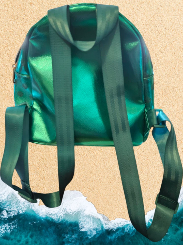 Disney Princesa Sirenita Bioworld Mini Mochila Monedero Verde azulado brillante Foto 2 de 4