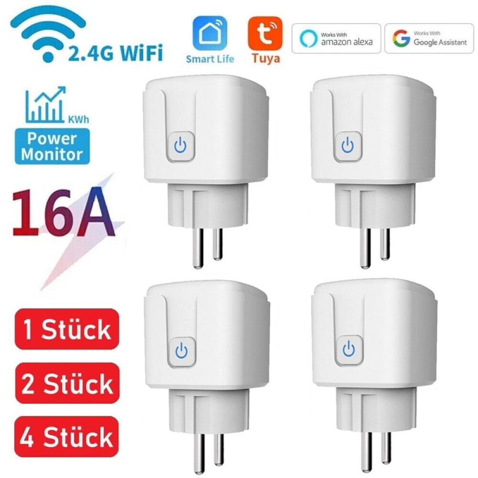 Smart Life Steckdose 16A WIFI WLAN Home Socket Fernbedienung Timer Alexa Google - Bild 2 von 4