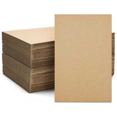 50 Pack Corrugated Cardboard Sheets 11 x 17, Large Flat Inserts, 2mm Thickness