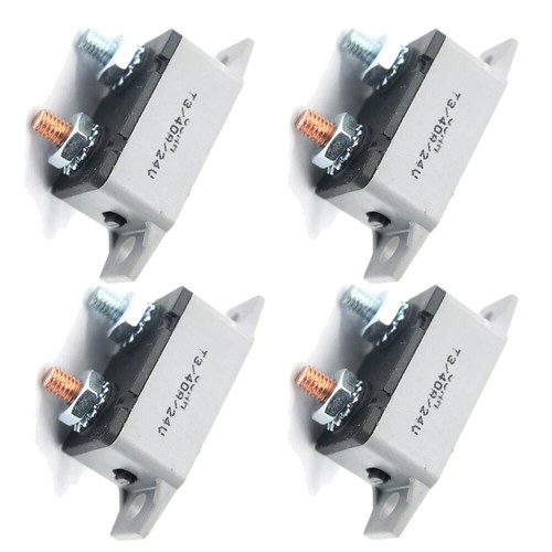 Paquete de 4 disyuntores de reinicio manual de 12 V estilo perno amplificador de parada corta 20A-50A - Imagen 15 de 16