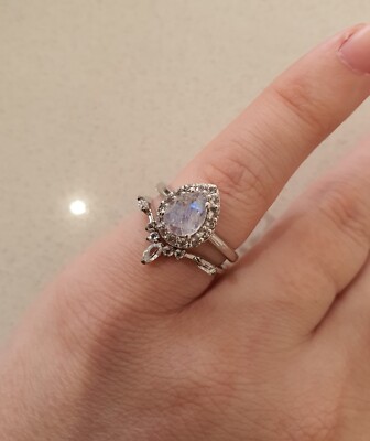 Moon Magic Ring Set -Sterling Silver, Moonstone, WhiteTopaz
