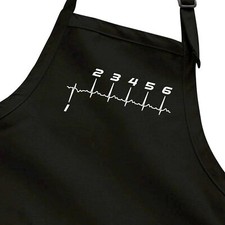 Apron Full Length Gift Motorcycle gear shift Printed Heartbeat Biker Motorbike