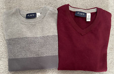 Childrens Place Blue Gray Maroon Long Long Sleeve Sweater Boys Size 7 - Lot of 2