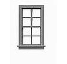 Tichy-Train 4/4 Double Hung Window (12) - HO Scale Model Railroad Building