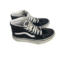 Vans Sk-8 Hi Youth Kids Size 2 Black White Lace Up Shoes Skate Sneakers Hi-Top
