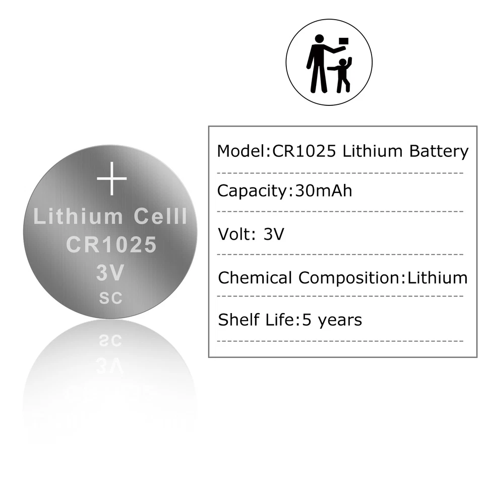 25x CR1025 Button Coin 3V Lithium Battery BR1025 DL1025 for Thermometers US - Image 3 of 4