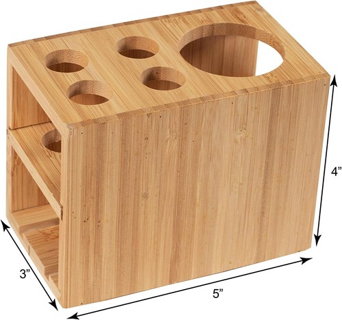 Toothbrush Holder Made Of 100% Sustainable Bamboo Stylish Bathroom Organization  - Afbeelding 2 van 3