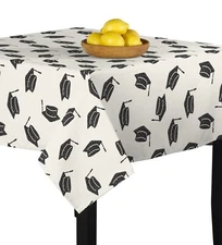 Graduation Caps Allover Signature Square Tablecloth Assorted Sizes