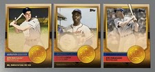 3- 2012 Topps Golden Moments: 2 Joe DiMaggio Yankees, Hank Aaron Braves