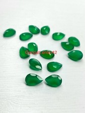 GREEN ONYX LOOSE GEMSTONE FACETED PEAR CUT 9x6 MM CALIBRATED SIZE E