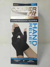 Copper Fit Unisex Hand Relief Compression Gloves Size S/M BLACK