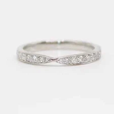 Solid 950 Platinum Lab-Grown Round Shape Diamonds Tapered Fitted Wedding Band