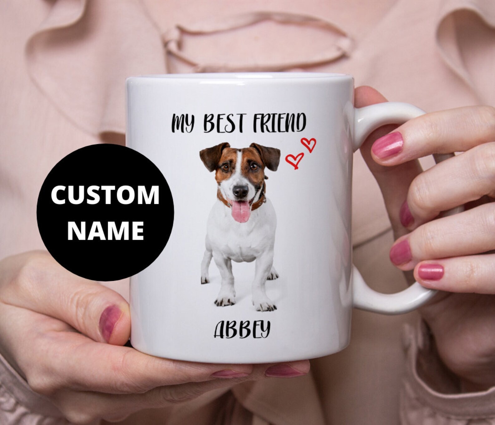Jack Russell Custom Pet Name Dog Name Personalized Dog Name Mug Coffee Mug Dog L