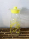 Vintage Pyrex 1.5 Qt. Glass Juice Pitcher Yellow Lemons Ribbed Neck