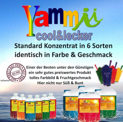 (ab 4,94/L) Slush Eis Sirup Yammii Konzentrat Slusheis Slushsirup  1 L & 5 Liter